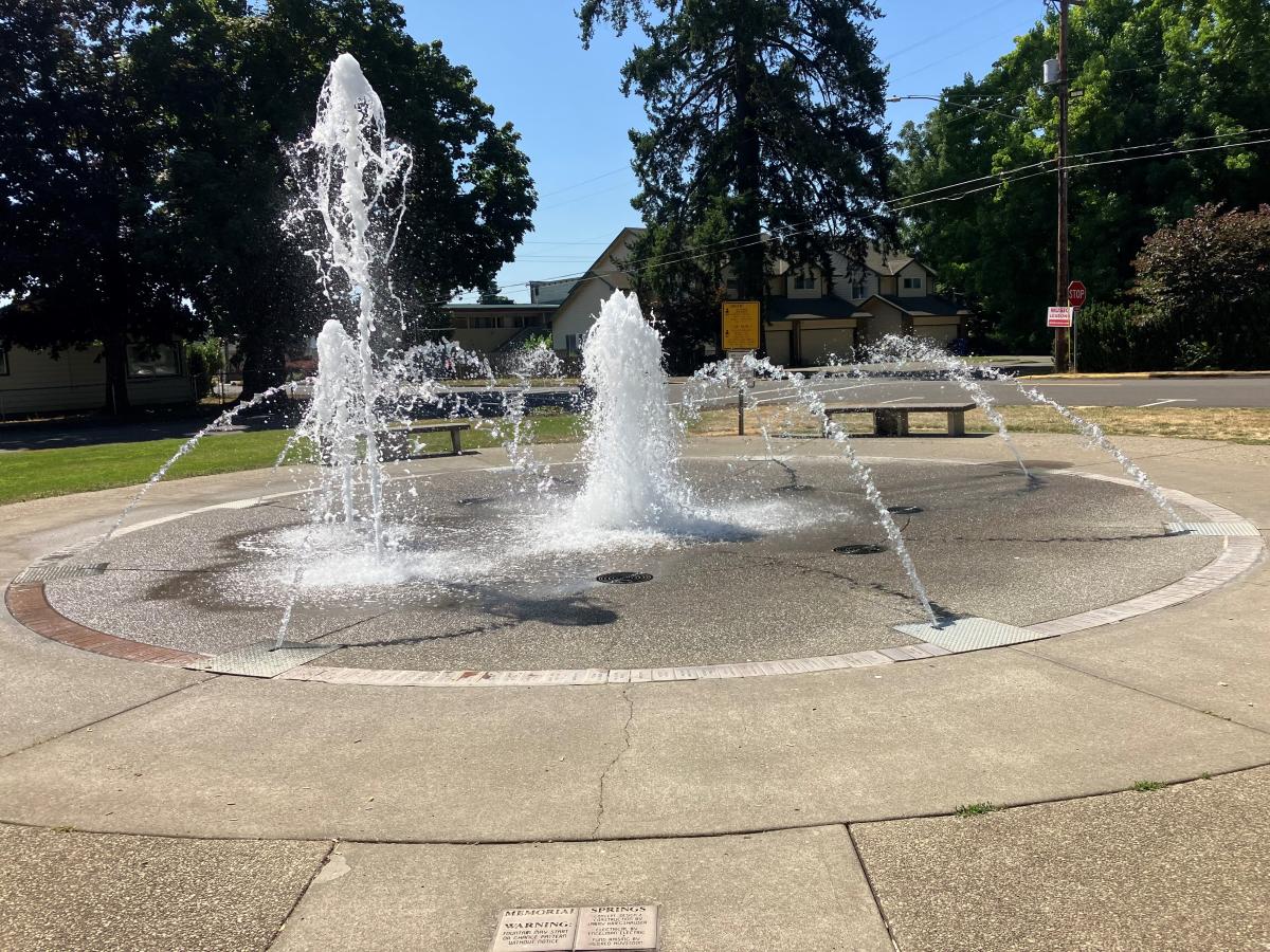 Memorial Springs splash fountain